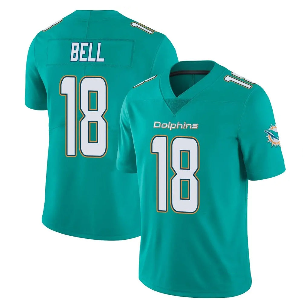 M.Dolphins #18 Chris Bell Player Aqua Limited Vapor Untouchable Home Game Gdoa Stitched Jerseys