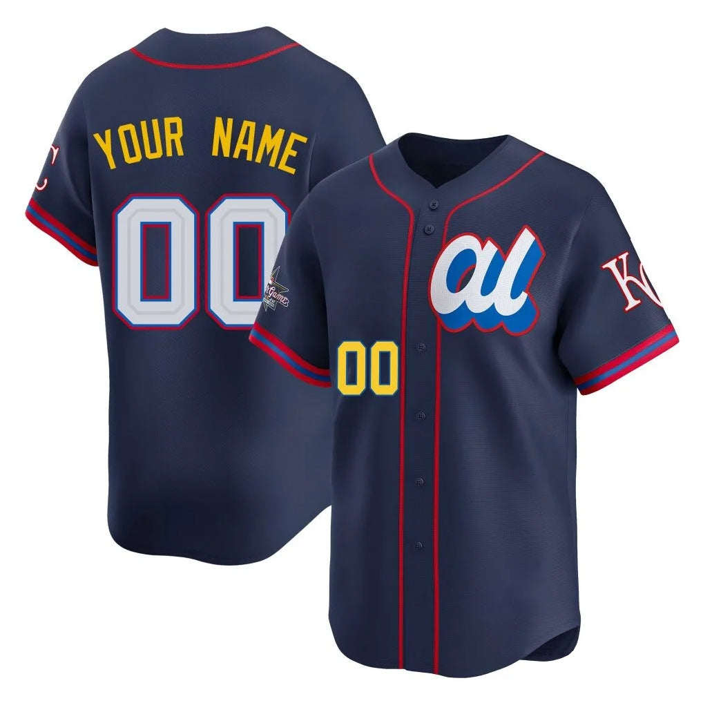 Custom KC.Royals Navy Limited American League All-Star Edition Any Name & Number Gdoa Stitched Jerseys