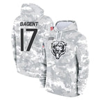 C.Bears #17 Tyson Bagent Player Arctic Camo Salute to Service Pullover Hoodies Limited Gdoa Stitched Jerseys