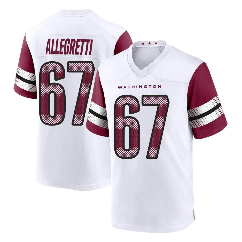 W.Commanders #67 Nick Allegretti Player White Game Home Gdoa Stitched Jerseys