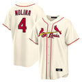 St. Louis Cardinals #4 Yadier Molina Player Cream Home Game Fdoa Stitched Jerseys