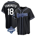 LA.Dodgers #18 Yoshinobu Yamamoto Player Black World Series Meet Carbon Limited Home Fdoa Stitched Jerseys