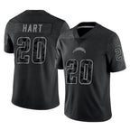 LA.Chargers #20 Cam Hart Player Black Limited Reflective Home Game Gdoa Stitched Jerseys
