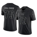 NE.Patriots #75 Alijah Vera-Tucker Player Black Reflective LImited Home Game Gdoa Stitched Jerseys