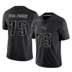 NE.Patriots #75 Alijah Vera-Tucker Player Black Reflective LImited Home Game Gdoa Stitched Jerseys