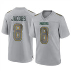 GB.Packers #8 Josh Jacobs Player Gray Atmosphere Fashion Home Game Gdoa Stitched Jerseys