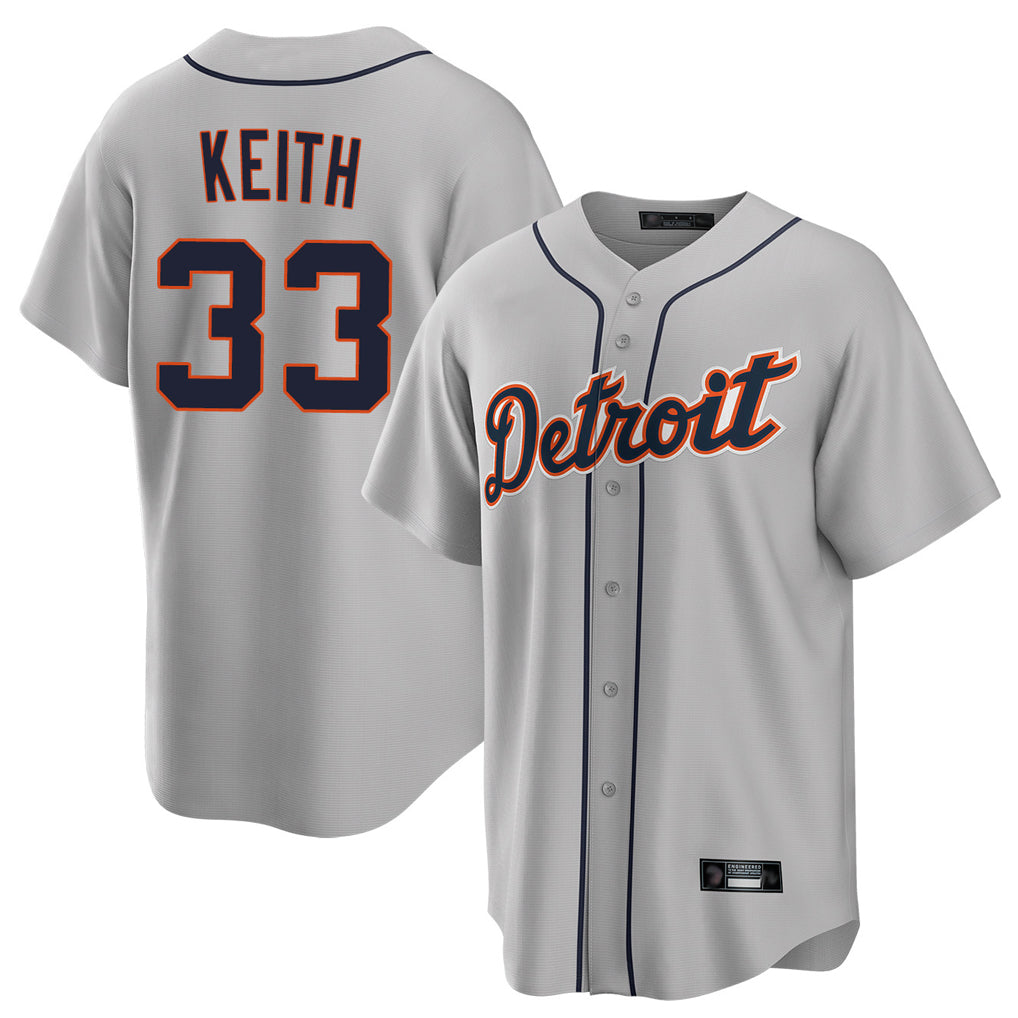 D.Tigers #33 Colt Keith Player Gray Home Game Gdoa Stitched Jerseys
