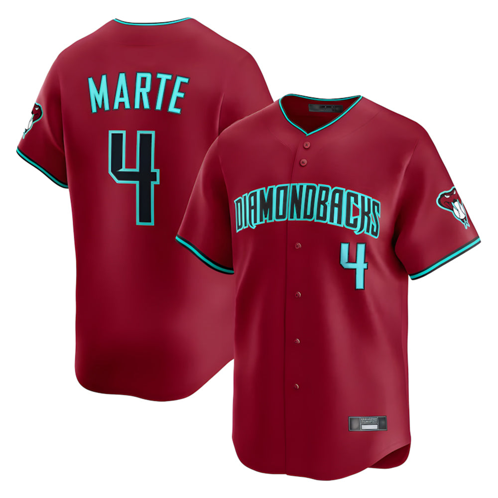 A.Diamondbacks #4 Ketel Marte Player Red Limited Home Game Gdoa Stitched Jerseys