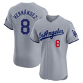 LA.Dodgers #8 Enrique Hern¨¢ndez Player Gray Limited Elite Home Fdoa Stitched Jerseys