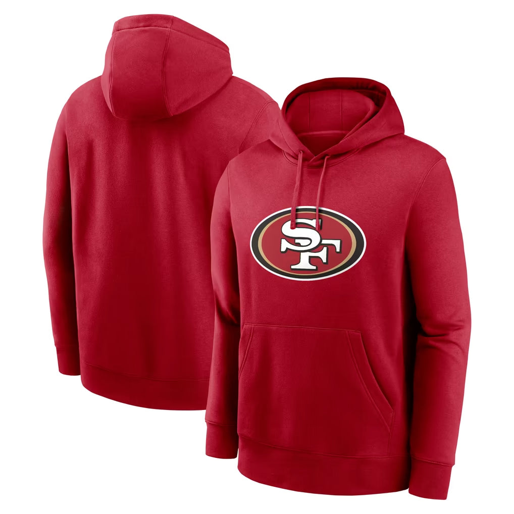 SF.49ers ## 49ers Blank Player Red LOGO Pullover Hoodies Home Game Blank Player Gdoa Stitched Jerseys
