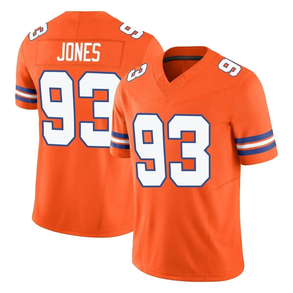 D.Broncos #93 D.J. Jones Player Orange Limited Alternate Vapor F.U.S.E. Throwback Game Gdoa Stitched Jerseys