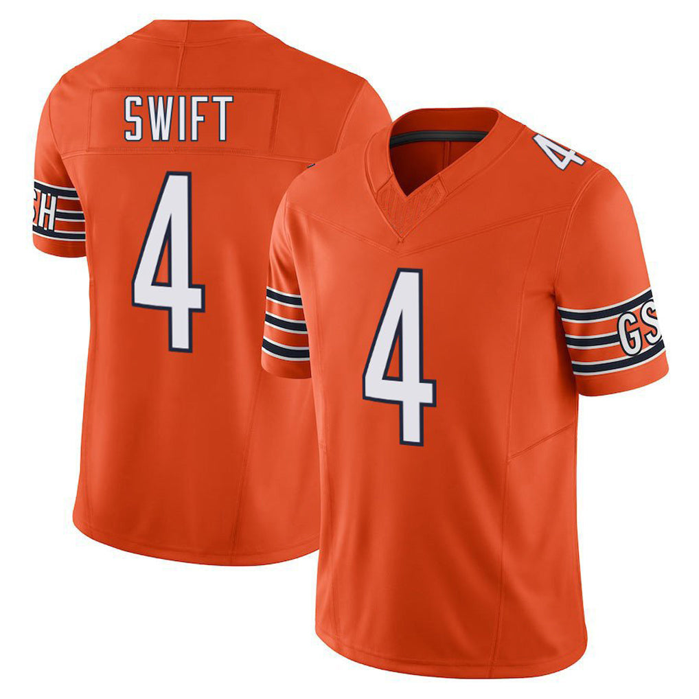 C.Bears #4 D'Andre Swift Player Orange Vapor F.U.S.E. Limited Home Game Gdoa Stitched Jerseys