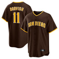 S.Diego Padres #11 Yu Darvish Player Brown Alternate Replica Game Fdoa Stitched Jerseys