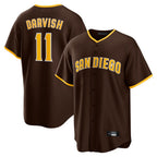 S.Diego Padres #11 Yu Darvish Player Brown Alternate Replica Game Fdoa Stitched Jerseys