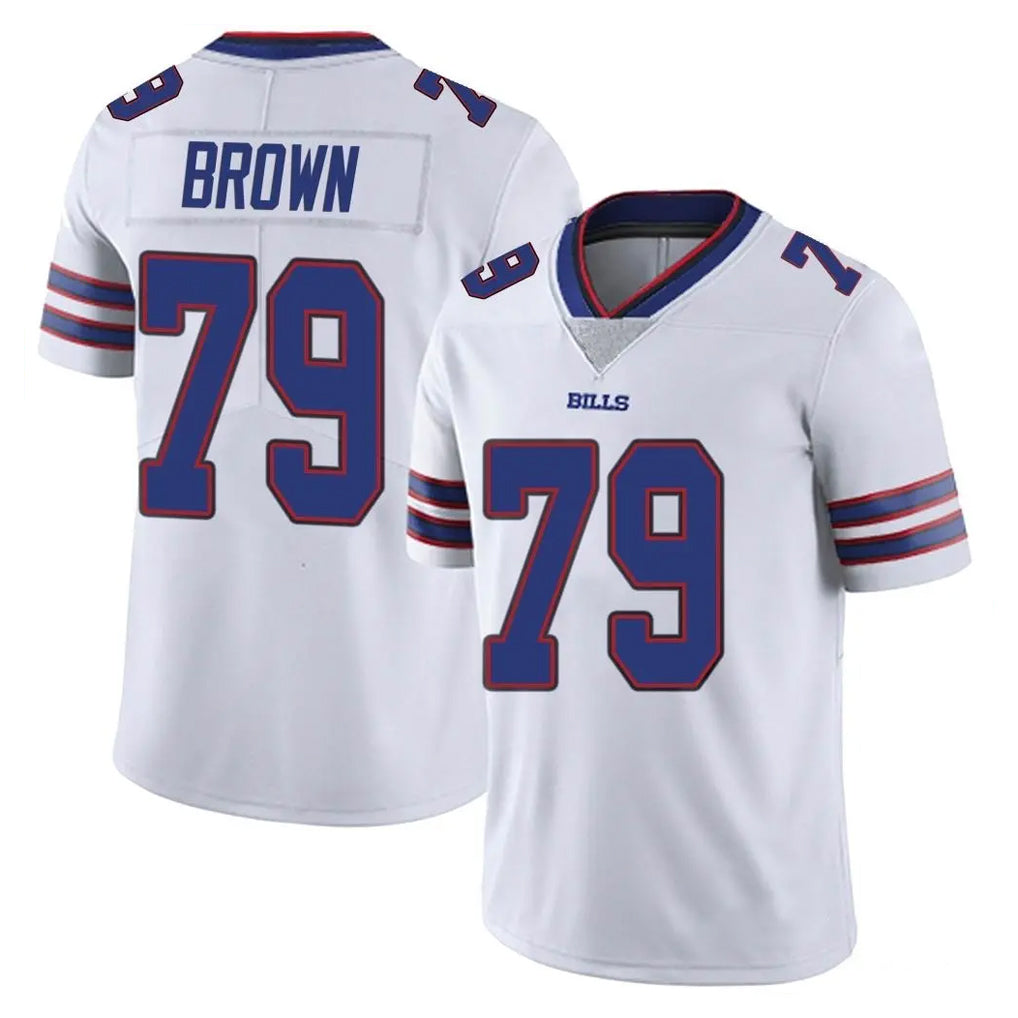 B.Bills #79 Spencer Brown Player White Vapor Untouchable Limited Gdoa Stitched Jerseys