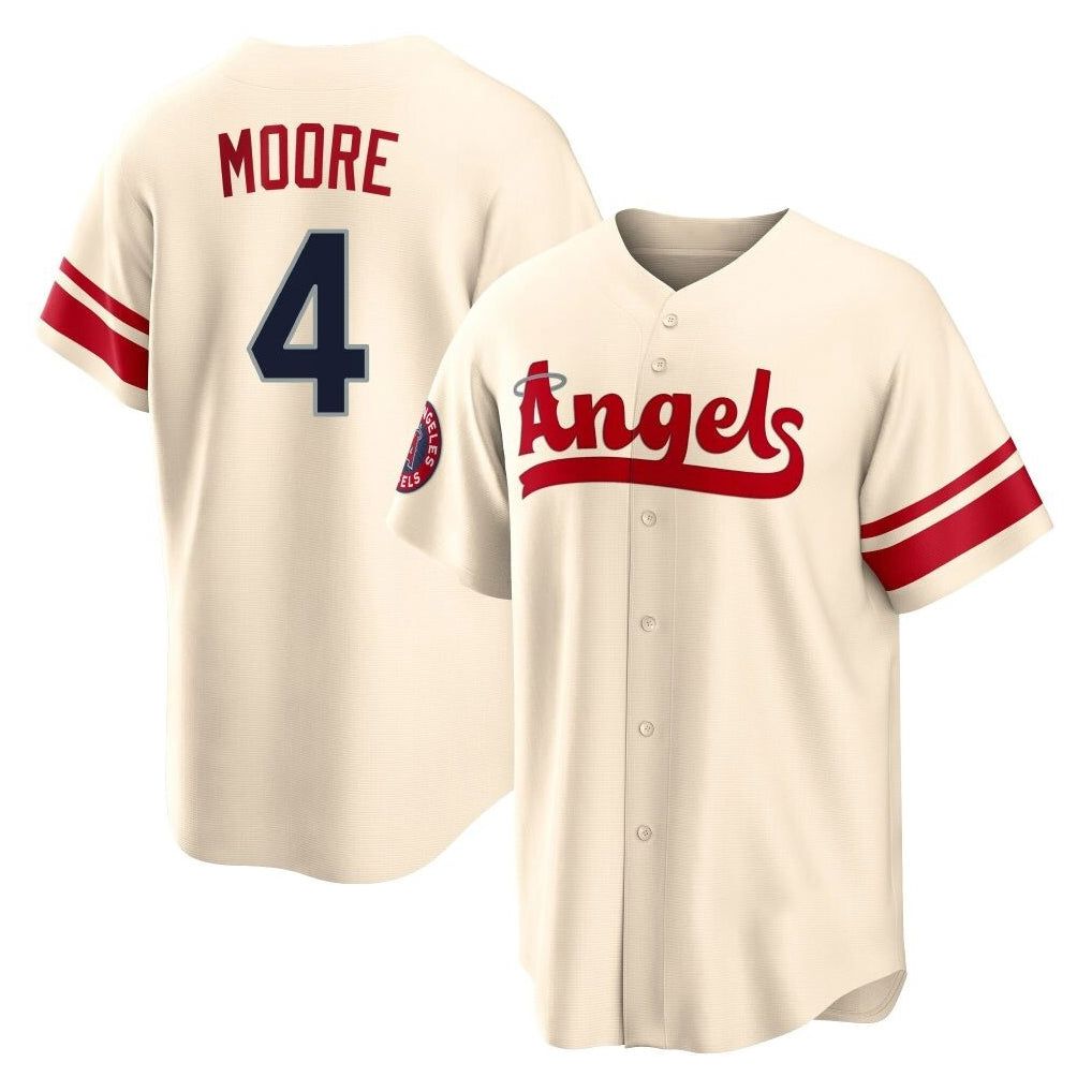 LA.Angels #4 Christian Moore Player Cream City Connect Home Fdoa Stitched Jerseys