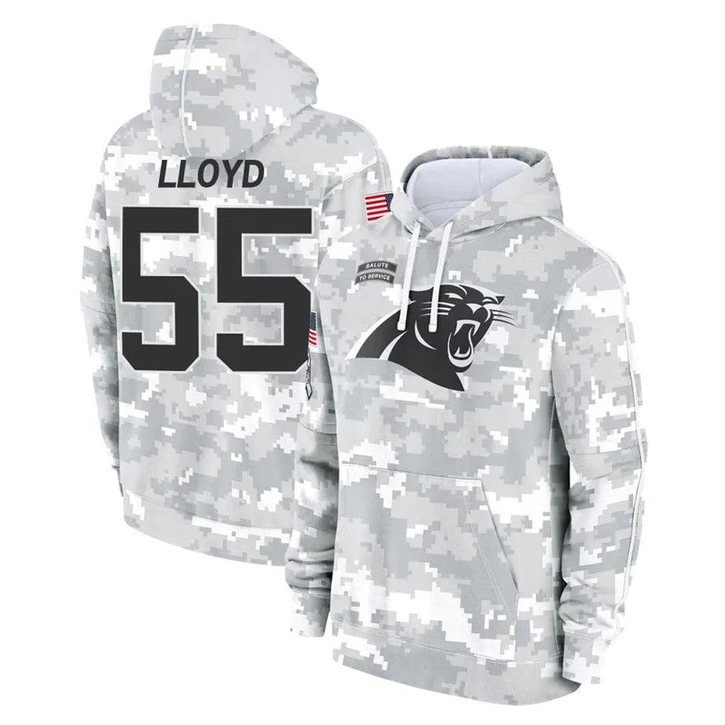 C.Panthers #55 Devin Lloyd Player Arctic Camo Salute to Service Pullover Hoodies Limited Game Gdoa Stitched Jerseys