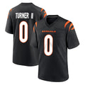 C.Bengals #0 DJ Turner II Player Black Home Game Gdoa Stitched Jerseys