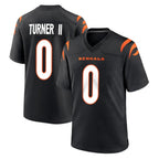 C.Bengals #0 DJ Turner II Player Black Home Game Gdoa Stitched Jerseys