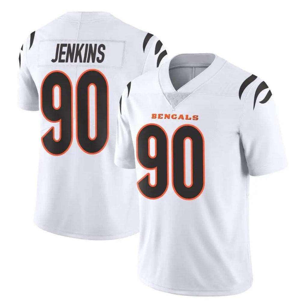 C.Bengals #90 Kris Jenkins Jr Player White Vapor Untouchable Limited Home Game Gdoa Stitched Jerseys