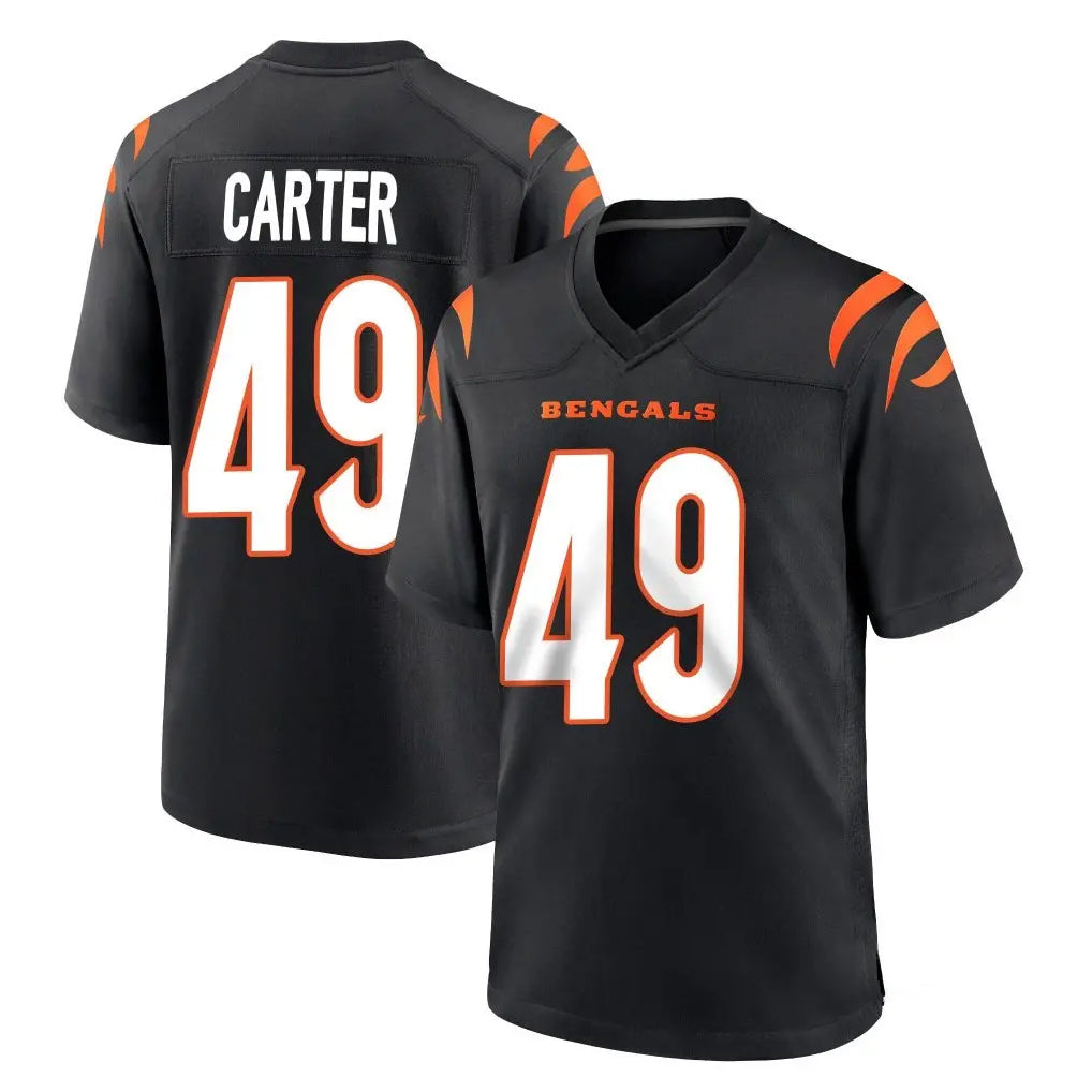 C.Bengals #49 Barrett Carter Player Black Home Game Gdoa Stitched Jerseys