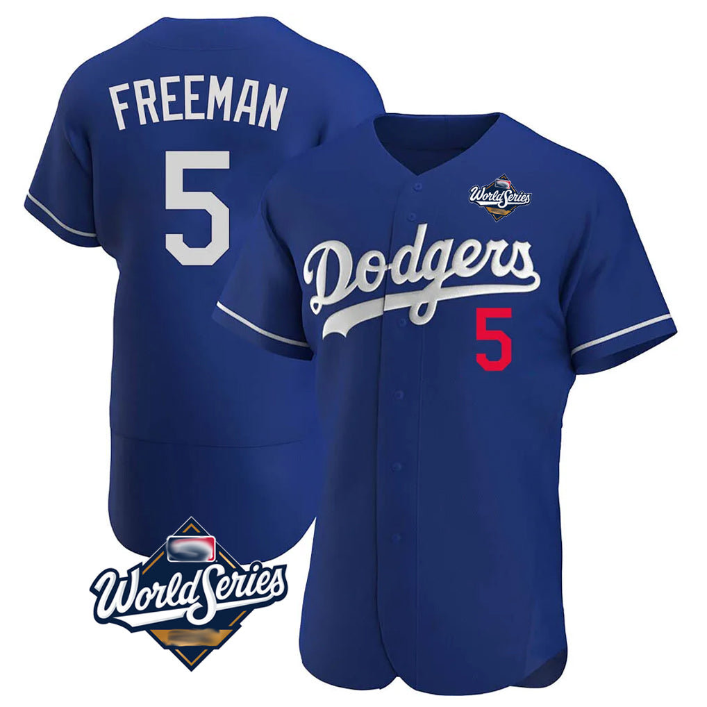 LA.Dodgers #5 Freddie Freeman Player Royal World Series Limited Elite Home Fdoa Stitched Jerseys
