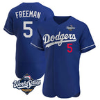 LA.Dodgers #5 Freddie Freeman Player Royal World Series Limited Elite Home Fdoa Stitched Jerseys