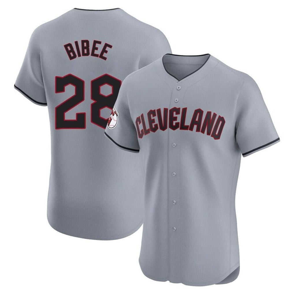 C.Guardians #28 Tanner Bibee Player Gray Road Limited Elite Home Gdoa Stitched Jerseys