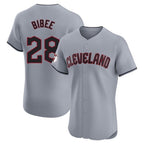 C.Guardians #28 Tanner Bibee Player Gray Road Limited Elite Home Gdoa Stitched Jerseys