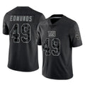 NY.Giants #49 Tremaine Edmunds Player Black Limited Reflective Home Game Gdoa Stitched Jerseys
