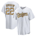 LA.Dodgers #22 Clayton Kershaw Player Gold Collection Game Home Fdoa Stitched Jerseys