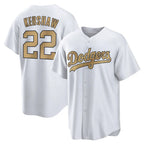 LA.Dodgers #22 Clayton Kershaw Player Gold Collection Game Home Fdoa Stitched Jerseys