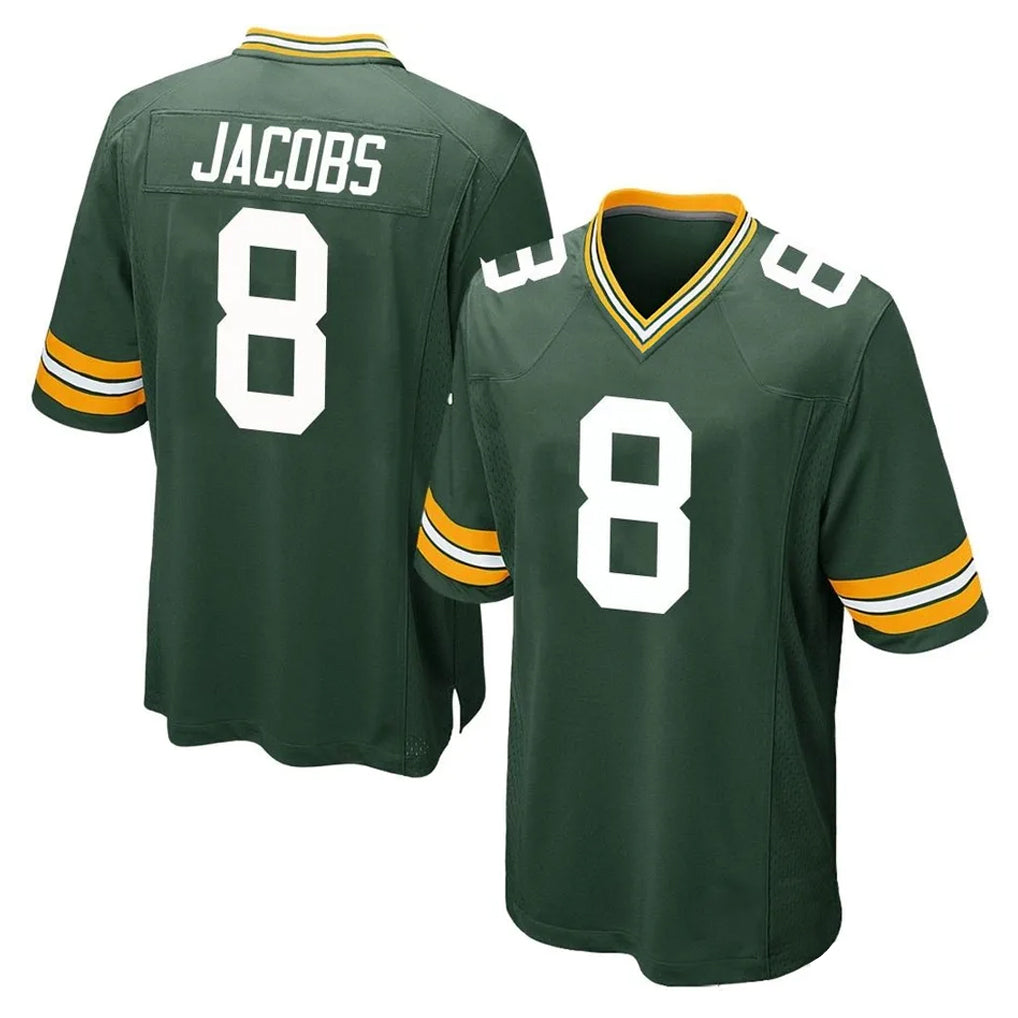 GB.Packers #8 Josh Jacobs Player Green Home Game Gdoa Stitched Jerseys