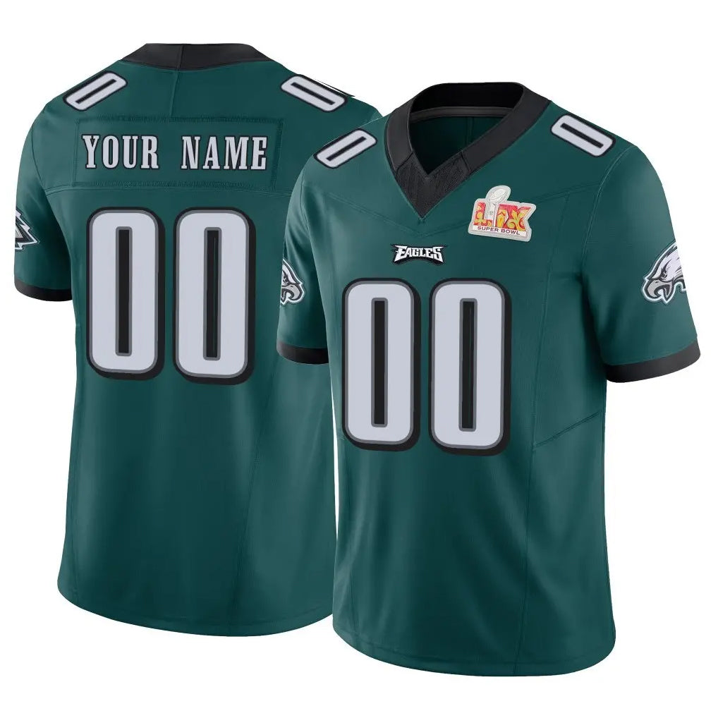 Custom P.Eagles Team Color Green Limited Vapor F.U.S.E. Super Bowl LIX Home Game Any Name & Numbers Gdoa Stitched Jerseys