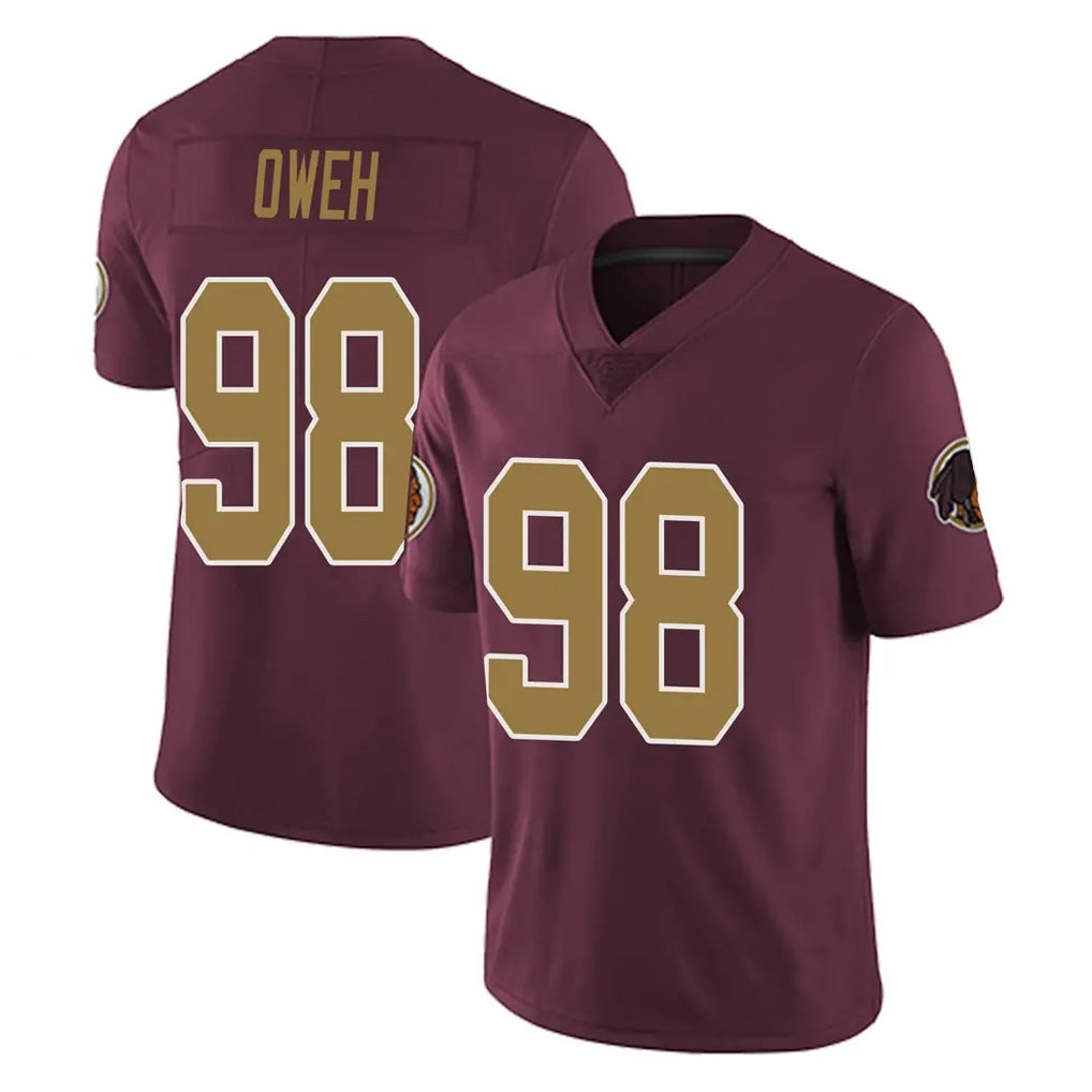 W.Commanders #98 Odafe Oweh Player Burgundy Alternate Vapor Untouchable Home Game Gdoa Stitched Jerseys