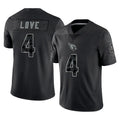A.Cardinals #4 Jeremiyah Love Player Black RFLCTV Limited Home Game Gdoa Stitched Jerseys