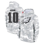 P.Eagles #10 Braden Mann Player Arctic Camo Salute to Service Pullover Hoodies Limited Game Gdoa Stitched Jerseys