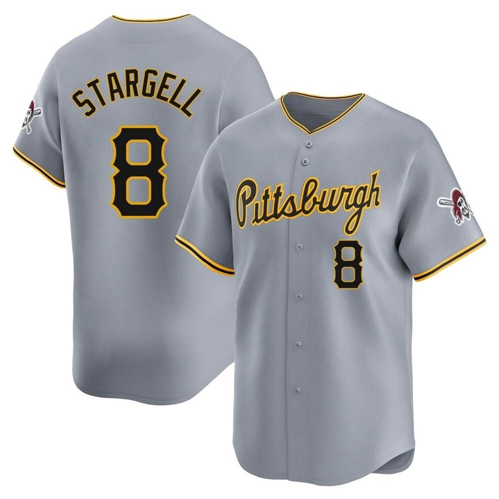 P.Pirates #8 Willie Stargell Player Gray Road Home Limited Fdoa Stitched Jerseys