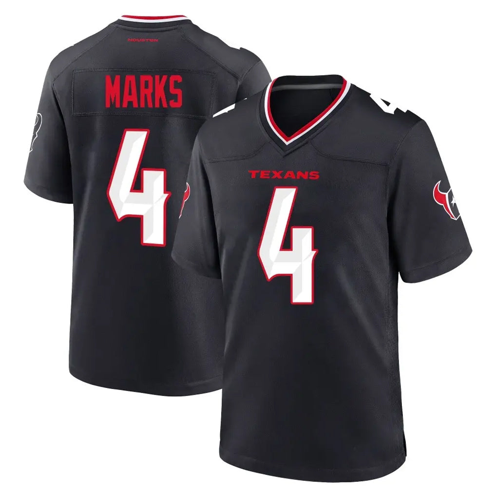H.Texans #4 Woody Marks Player Navy Team Home Game Gdoa Stitched Jerseys