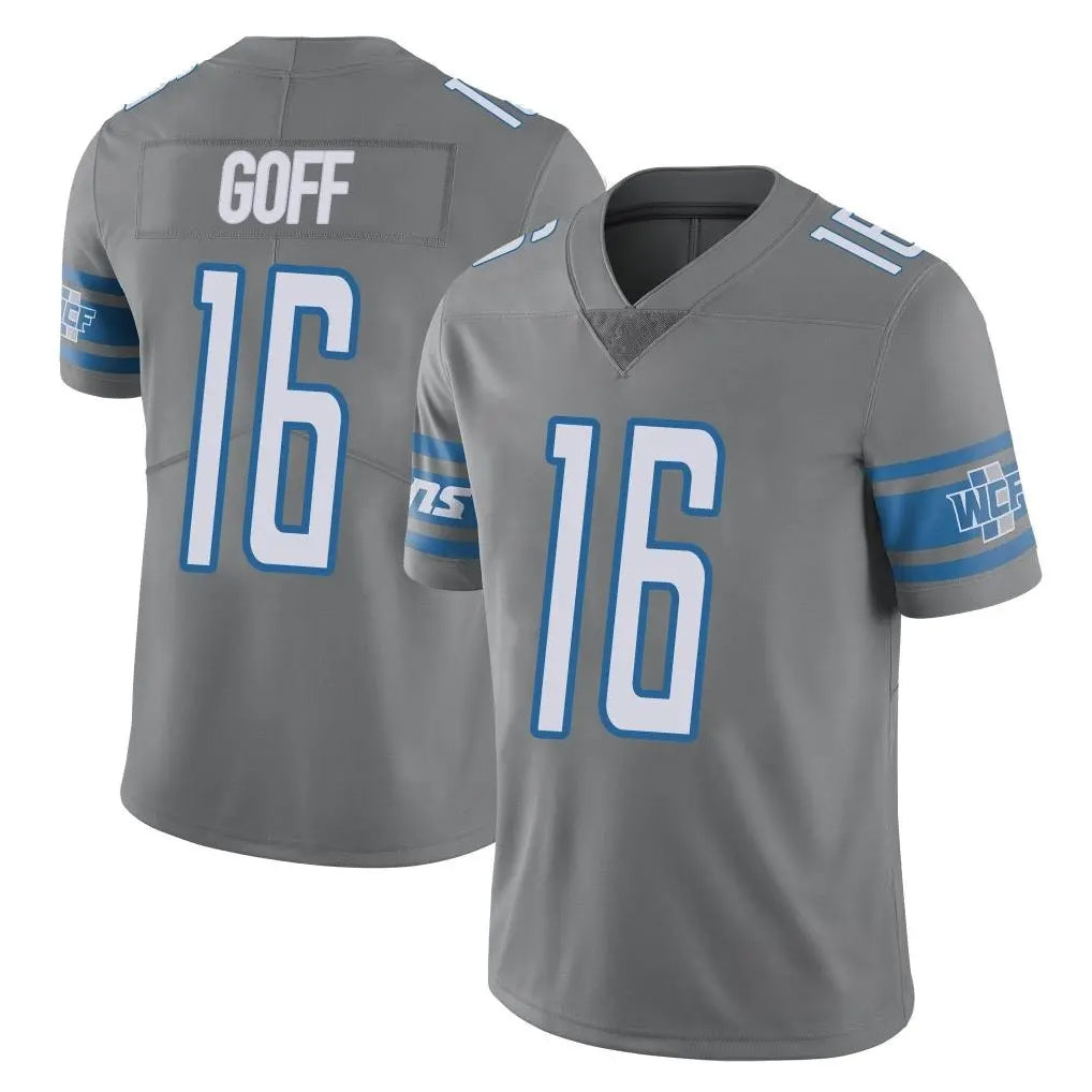 D.Lions #16 Jared Goff Player Gray Vapor Untouchable Limited Home Game Gdoa Stitched Jerseys