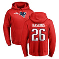 NE.Patriots #26 Hassan Haskins Player Red LOGO Pullover Hoodies Home Game Gdoa Stitched Jerseys