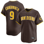 S.Diego Padres #9 Jake Cronenworth Player Brown Home Limited Fdoa Stitched Jerseys