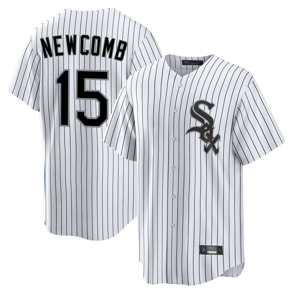C.White Sox #15 Sean Newcomb Player White Stripe Home Game Gdoa Stitched Jerseys