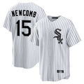 C.White Sox #15 Sean Newcomb Player White Stripe Home Game Gdoa Stitched Jerseys