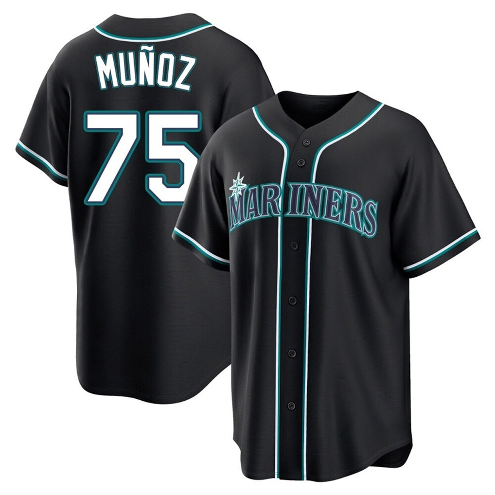 S.Mariners #75 Andres Munoz Player Black Fashion Home Limited Fdoa Stitched Jerseys