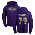 B.Ravens #79 Ronnie Stanley Player Purple Salute to Service Pullover Hoodie Gdoa Stitched Jerseys
