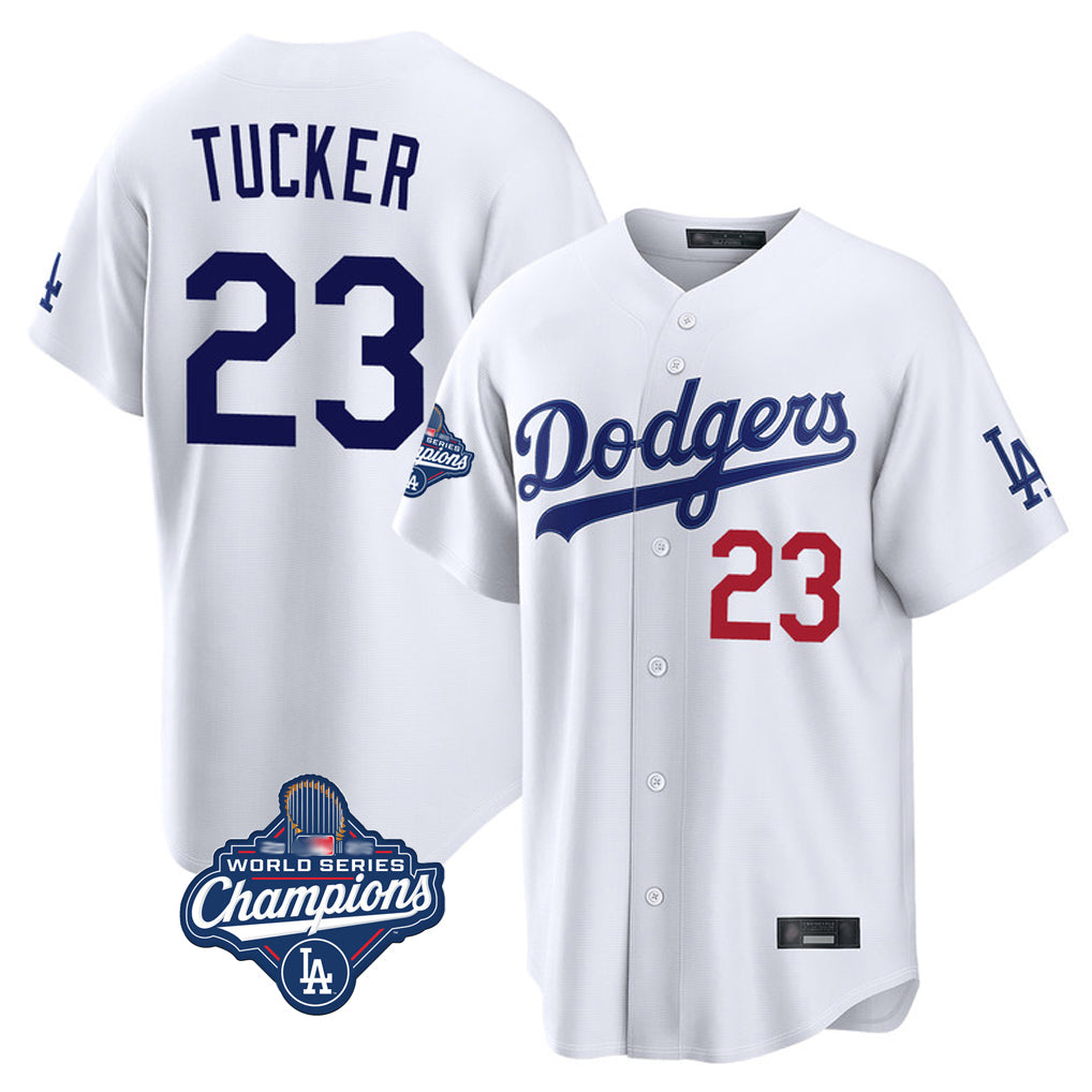 LA.Dodgers #23 Kyle Tucker Player White World Series Meet Home Game Fdoa Stitched Jerseys