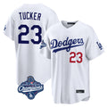 LA.Dodgers #23 Kyle Tucker Player White World Series Meet Home Game Fdoa Stitched Jerseys