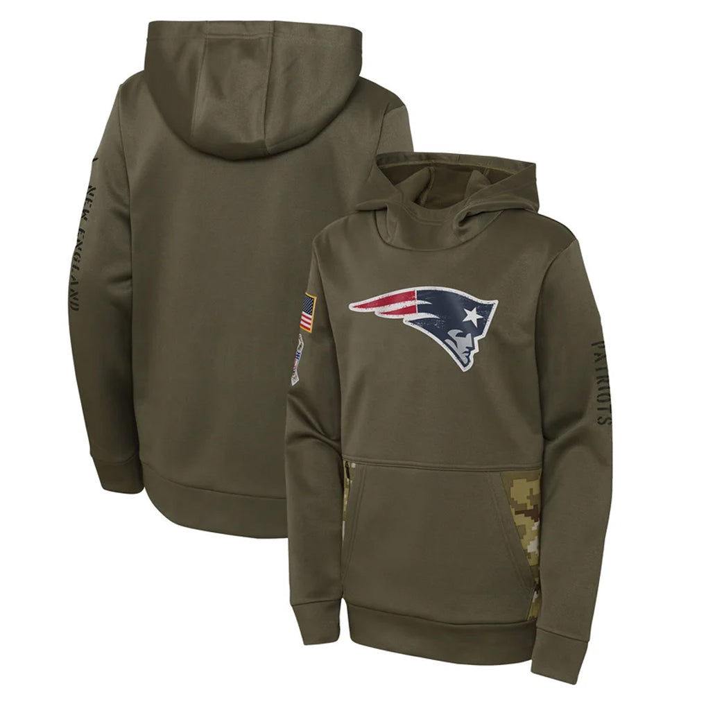 NE.Patriots ## Patriots Blank Player Olive Salute to Service Pullover Hoodies Home Game Gdoa Stitched Jerseys