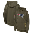 NE.Patriots ## Patriots Blank Player Olive Salute to Service Pullover Hoodies Home Game Gdoa Stitched Jerseys